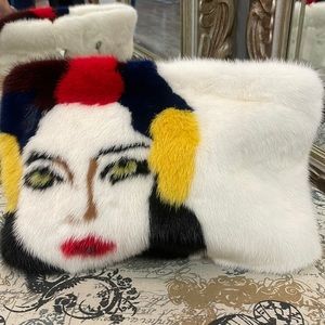 RARE Prada Mink Face Clutch